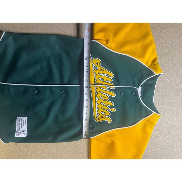 Kids Athletics Chavez #3 Baseball Jersey True Fan MLB Oakland Green Gold - Picture 6 of 9